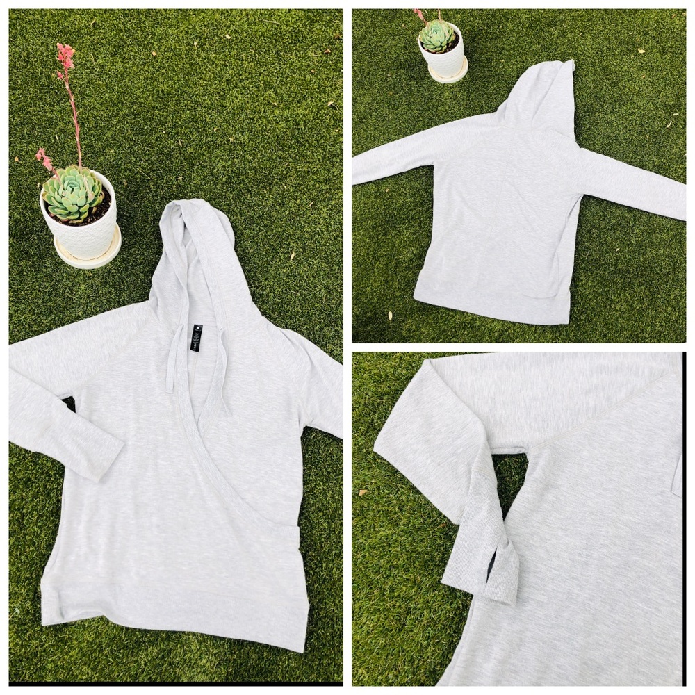 Yogalicious Criss Cross Pullover Grey Hoodie